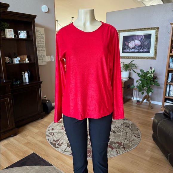 Mix It red velvet long sleeve sweater-size L - Picture 5 of 9